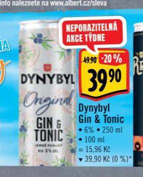 Albert Dynybyl gin & tonic nabídka