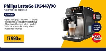 Datart Philips LatteGo EP5447/90 Automatické espresso nabídka