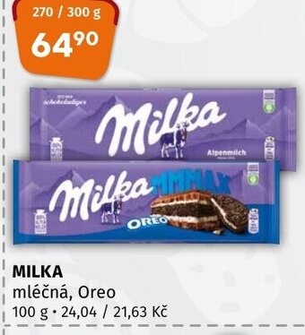 Coop MILKA mléčná, Oreo nabídka