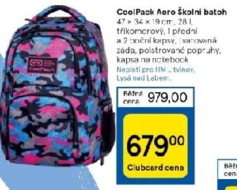 Tesco CoolPack Aero Školní batoh 47 x 34 x 19 cm, 281, tříkomcrový, I přední nabídka
