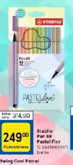 Tesco Stabilo pen 68 pastel fixy nabídka
