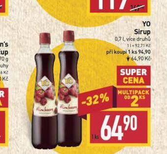 Billa Yo sirup nabídka