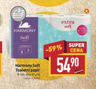 Billa Harmony toaletní papír nabídka