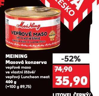Kaufland Meining masová konzerva nabídka