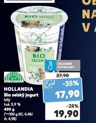 Kaufland Hollandia bio selský jogurt nabídka