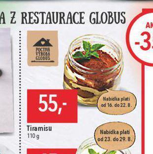 Globus Tiramisu nabídka