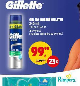 Penny Market Gillette gel na holení nabídka