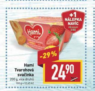 Billa Hami tvarohová svačinka nabídka