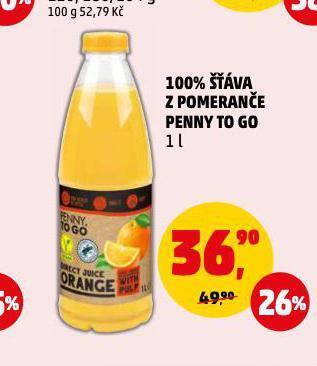 Penny Market 100% šťáva z pomeranče nabídka