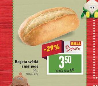 Billa Bageta světlá nabídka