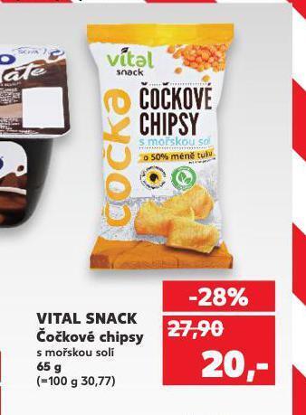 Kaufland Vital snack čočkové chipsy nabídka