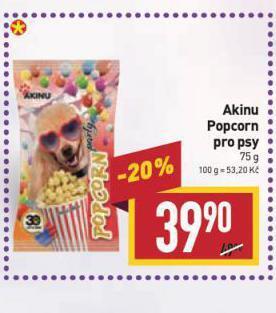 Billa Akinu popcorn pro psy nabídka