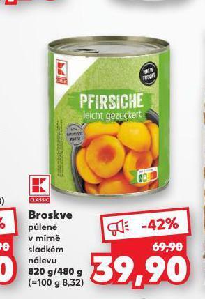 Kaufland Broskve nabídka