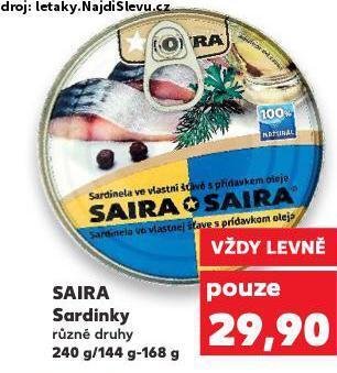 Kaufland Saira sardinky nabídka