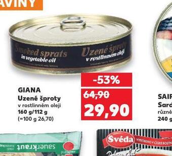 Kaufland Giana uzené šproty nabídka