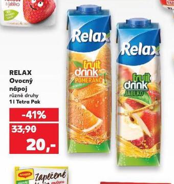 Kaufland Relax ovocný nápoj nabídka