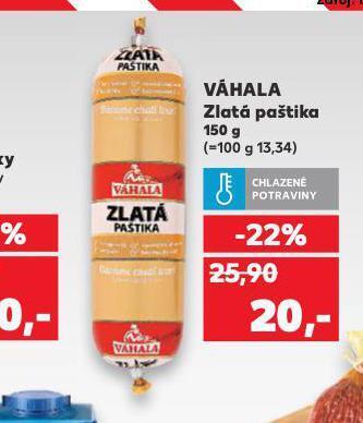 Kaufland Váhala zlatá paštika nabídka