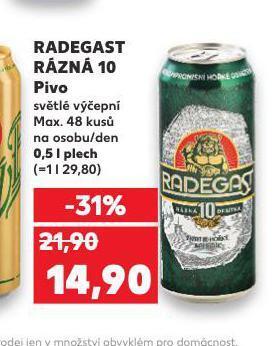 Kaufland Pivo radegast rázná 10 nabídka