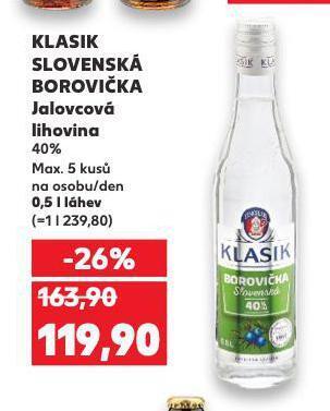 Kaufland Klasik slovenská borovička nabídka