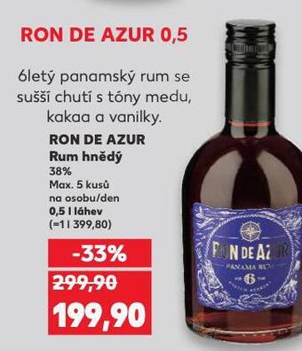 Kaufland Ron de azur rum hnědý nabídka