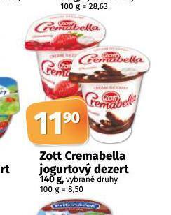 Coop Zott cremabella nabídka