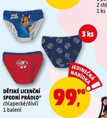 Penny Market Dětské spodní prádlo nabídka
