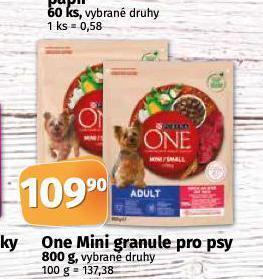 Coop Purina one granule pro psy nabídka