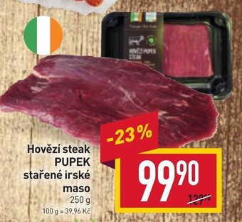 Billa Hovězí steak PUPEK stařené irské maso nabídka