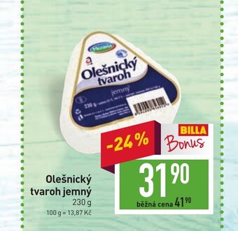 Billa Olešnický tvaroh jemný nabídka