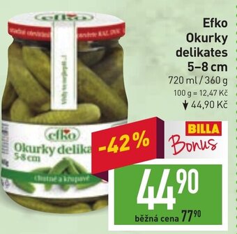 Billa Efko Okurky delikates 5-8cm nabídka