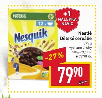 Billa Nestle Dětské cereálie nabídka
