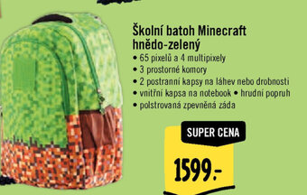 Albert Školní batoh Minecraft hnědo-zelený nabídka