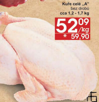 Jip Kuře celé ,,A" bez drobů cca 1,2 - 1,7 kg nabídka