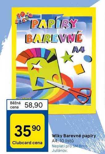 Tesco Wiky barevné papíry a4, 10 listů nabídka