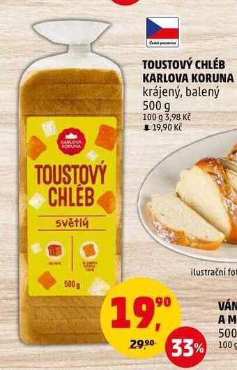 Penny Market Toustový chléb karlova koruna, 500 g nabídka