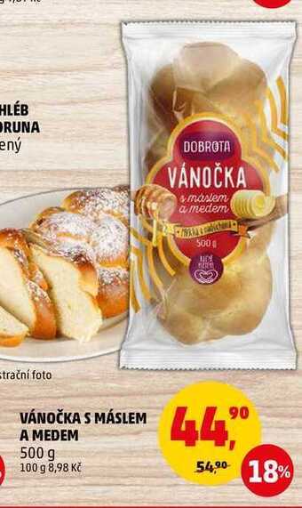 Penny Market Vánočka s máslem a medem, 500 g nabídka