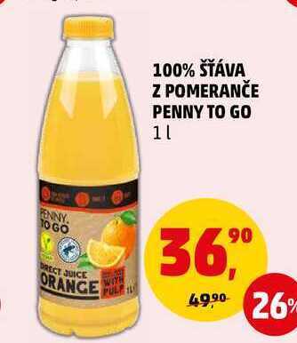 Penny Market 100% šťáva z pomeranče penny to go, 1 l nabídka
