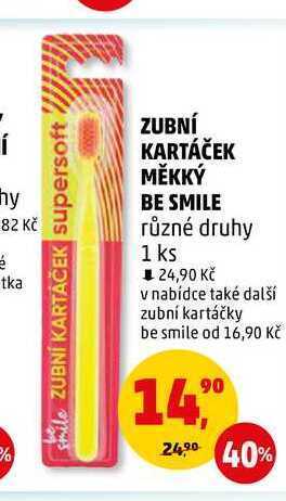 Penny Market Zubní kartáček měkký be smile, 1 ks nabídka