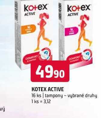 Terno Kotex active 16 ks | tampony nabídka