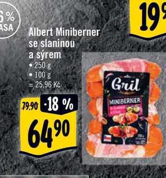Albert Albert miniberner se slaninou a sýrem • 250 g nabídka