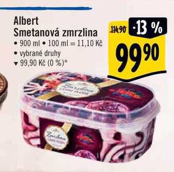Albert Albert smetanová zmrzlina 900 ml nabídka