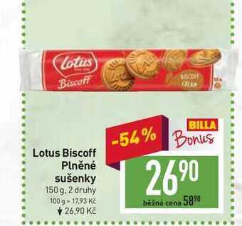 Billa Lotus biscoff plněné sušenky 150 g nabídka
