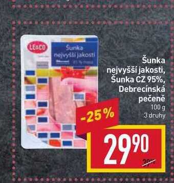 Billa Šunka nejvyšší jakosti 100g nabídka