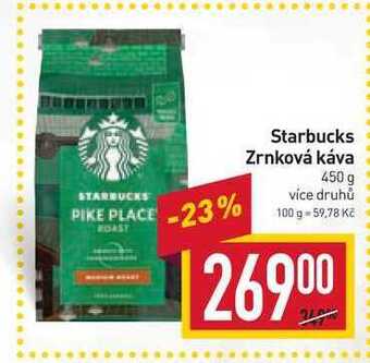 Billa Starbucks zrnková káva 450 g nabídka