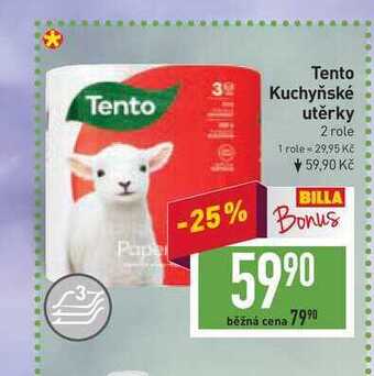 Billa Tento kuchyňské utěrky 2 role nabídka