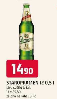 Trefa Staropramen 12 0,5 1 pivo světlý ležák nabídka