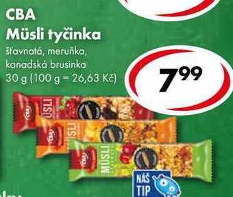 CBA Cba müsli tyčinka, 30 g nabídka