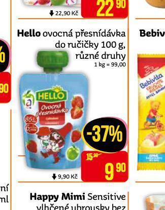 Teta Hello ovocná přesnídávka nabídka