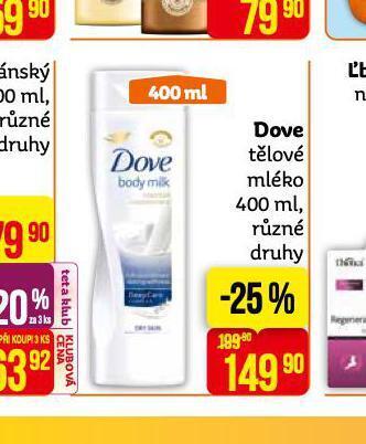 Teta Dove tělové mléko nabídka