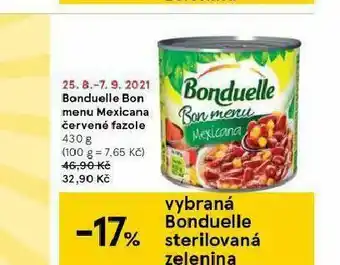 Tesco Bonduelle bon menu mexicana červené fazole nabídka